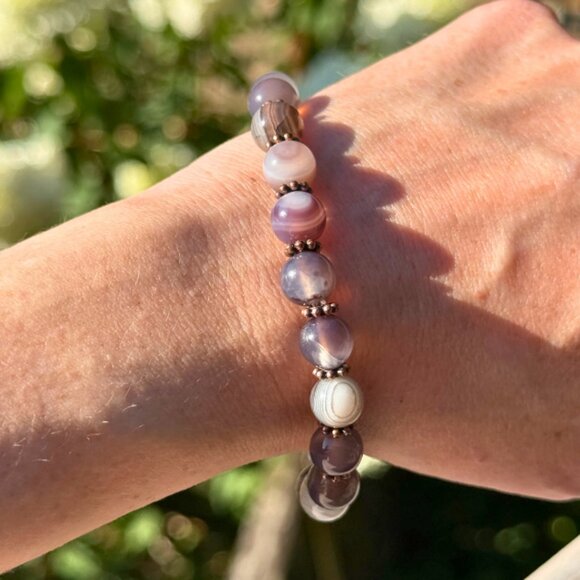 Persian Agate Gemstone Bracelet 8MM | Natural Crystal Healing Jewelry - Picture 5 of 10